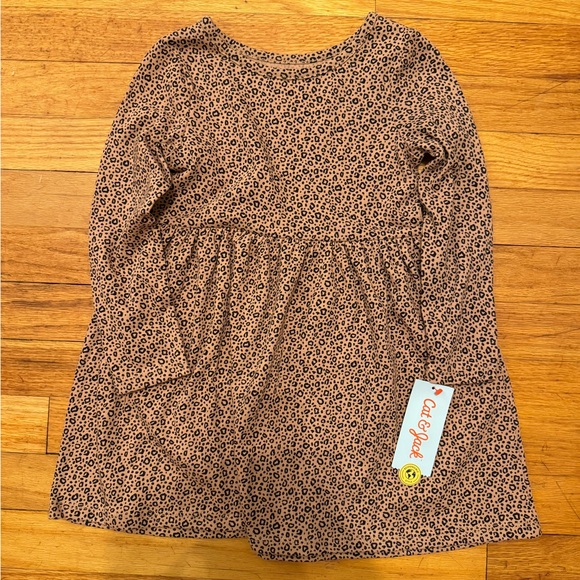 Cat & Jack Other - Cat & Jack Brown Cream Bishop Sleeve Sundress